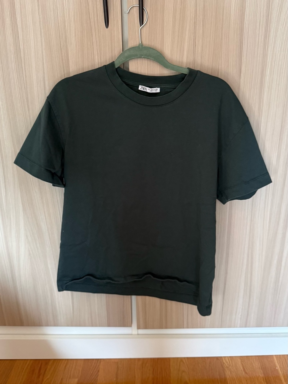 Zara Men Short Sleeve Crew Tee - Forest Green